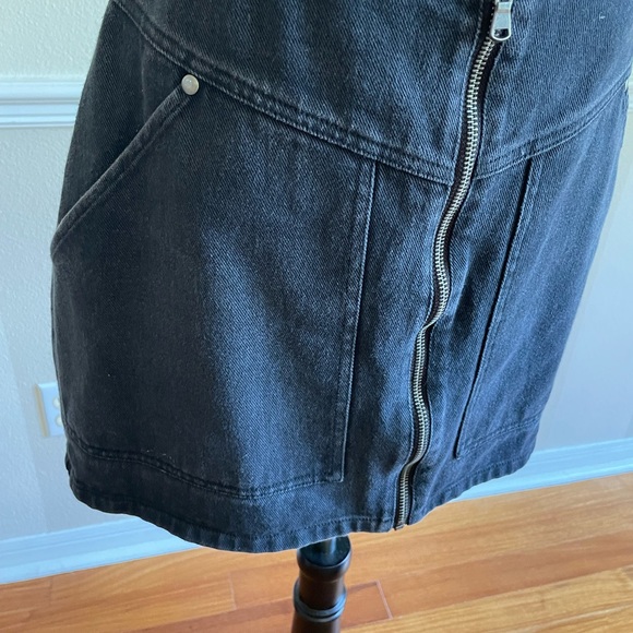 Rebecca Minkoff Marigold Zip Detail Denim Mini Skirt in Black. - Picture 4 of 11